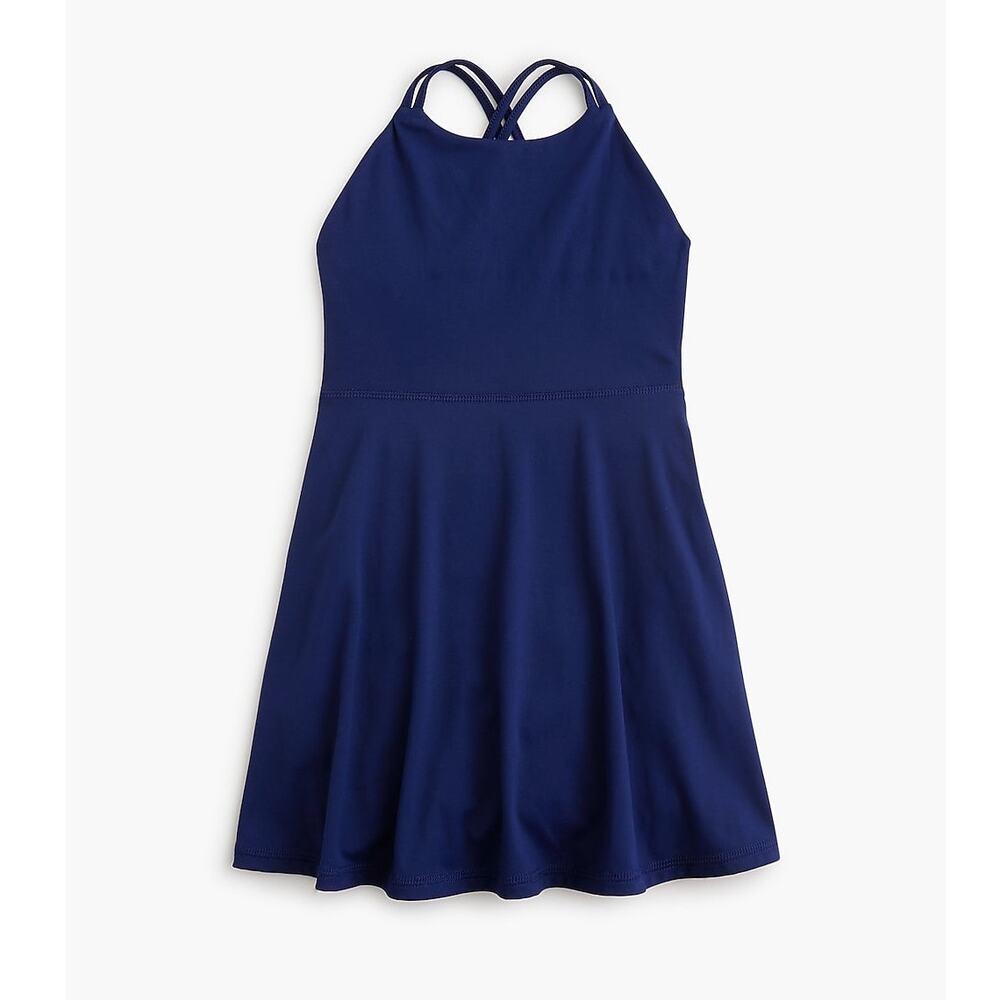 NWT J.Crew Crewcuts Girls' Cross-Back Active Dress Antique Navy Blue Size 16
